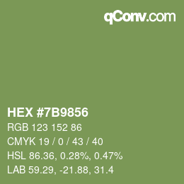 Código de color: HEX #7B9856 | qconv.com