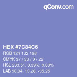 Color code: HEX #7C84C6 | qconv.com