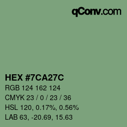 Código de color: HEX #7CA27C | qconv.com