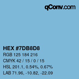 Code couleur: HEX #7DB8D8 | qconv.com