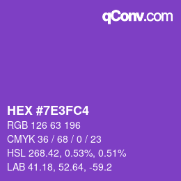 カラーコード: HEX #7E3FC4 | qconv.com