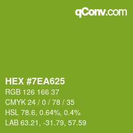 Color code: HEX #7EA625 | qconv.com