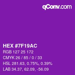 Código de color: HEX #7F19AC | qconv.com