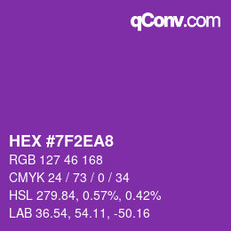 Color code: HEX #7F2EA8 | qconv.com