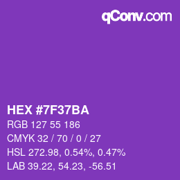 Code couleur: HEX #7F37BA | qconv.com