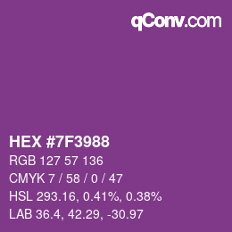 Código de color: HEX #7F3988 | qconv.com