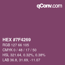 Código de color: HEX #7F4269 | qconv.com