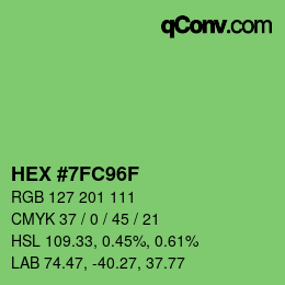 Color code: HEX #7FC96F | qconv.com