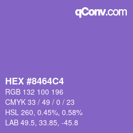 Código de color: HEX #8464C4 | qconv.com