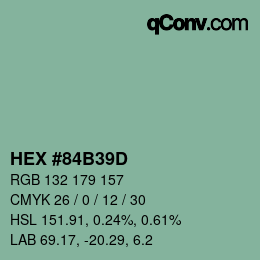 Código de color: HEX #84B39D | qconv.com