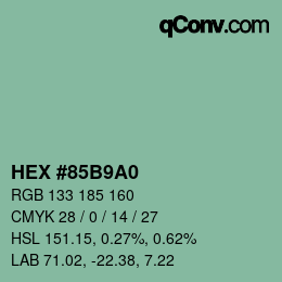 Código de color: HEX #85B9A0 | qconv.com