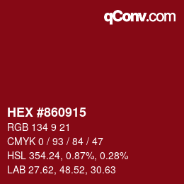 Color code: HEX #860915 | qconv.com