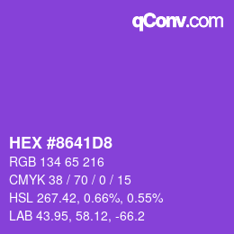 Código de color: HEX #8641D8 | qconv.com