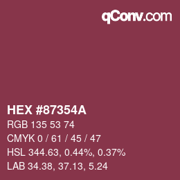 Código de color: HEX #87354A | qconv.com