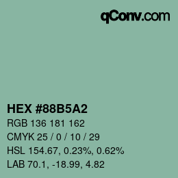 Color code: HEX #88B5A2 | qconv.com