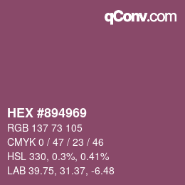 Código de color: HEX #894969 | qconv.com