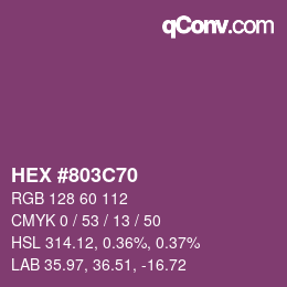 Código de color: HEX #803C70 | qconv.com