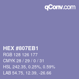 カラーコード: HEX #807EB1 | qconv.com