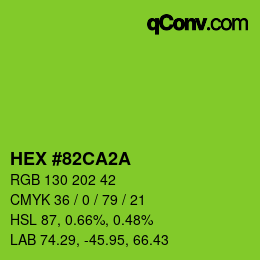 Color code: HEX #82CA2A | qconv.com