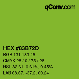 Color code: HEX #83B72D | qconv.com