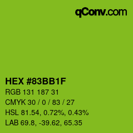 Color code: HEX #83BB1F | qconv.com