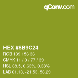 Farbcode: HEX #8B9C24 | qconv.com