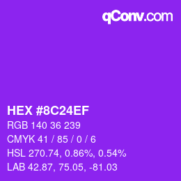 Código de color: HEX #8C24EF | qconv.com