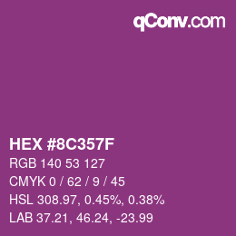 Código de color: HEX #8C357F | qconv.com