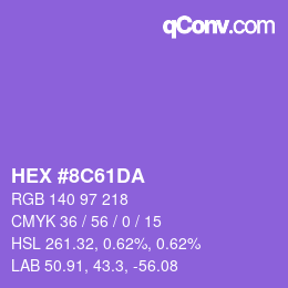 Color code: HEX #8C61DA | qconv.com