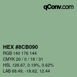 Código de color: HEX #8CB090 | qconv.com