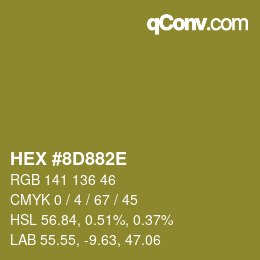 Código de color: HEX #8D882E | qconv.com