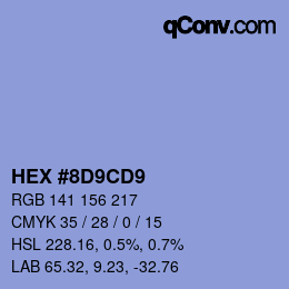 Color code: HEX #8D9CD9 | qconv.com