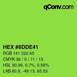 Code couleur: HEX #8DDE41 | qconv.com