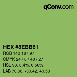 カラーコード: HEX #8EBB61 | qconv.com