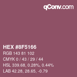 Código de color: HEX #8F5166 | qconv.com