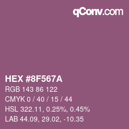 Código de color: HEX #8F567A | qconv.com