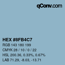 カラーコード: HEX #8FB4C7 | qconv.com