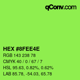 Color code: HEX #8FEE4E | qconv.com