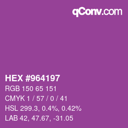 Código de color: HEX #964197 | qconv.com