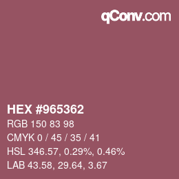 Código de color: HEX #965362 | qconv.com