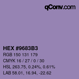 Code couleur: HEX #9683B3 | qconv.com