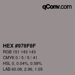 Color code: HEX #978F8F | qconv.com