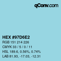 Color code: HEX #97D6E2 | qconv.com