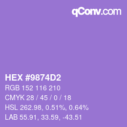 カラーコード: HEX #9874D2 | qconv.com