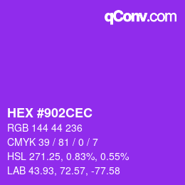 カラーコード: HEX #902CEC | qconv.com