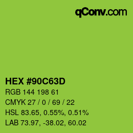 Farbcode: HEX #90C63D | qconv.com