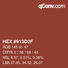 Código de color: HEX #913D2F | qconv.com