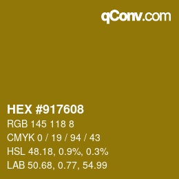 Código de color: HEX #917608 | qconv.com