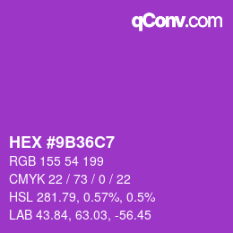 Code couleur: HEX #9B36C7 | qconv.com