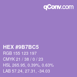 Code couleur: HEX #9B7BC5 | qconv.com